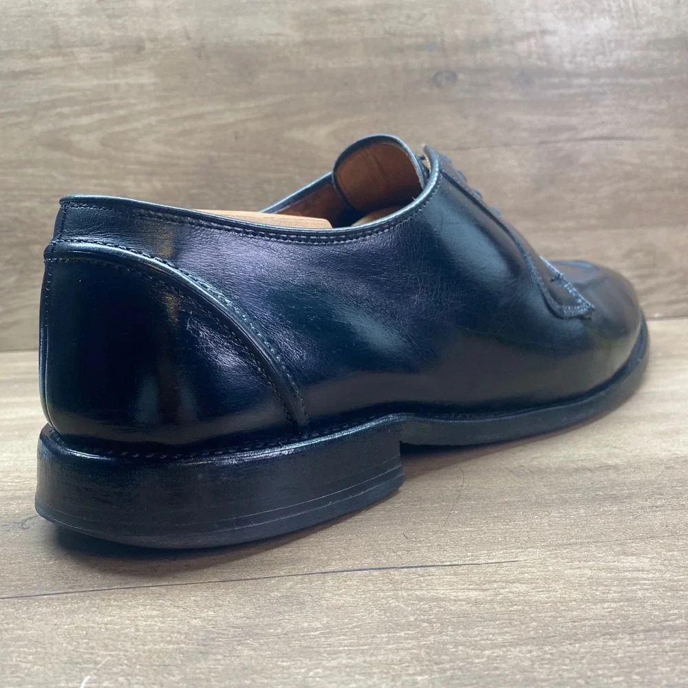 Allen Edmonds Hancock Derby Mens 12 D Black USA Vintage Dress Shoes 8404